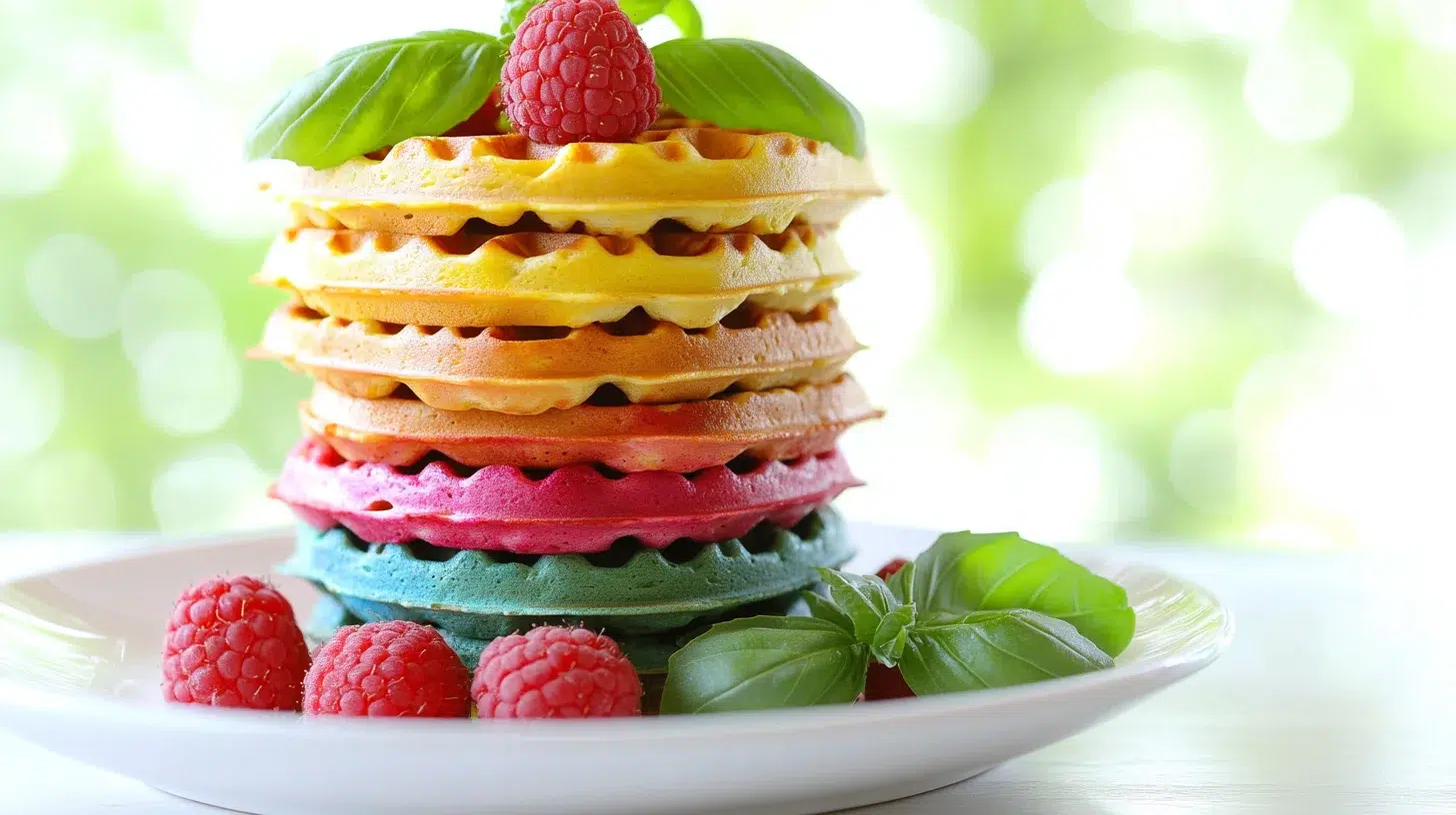 gaufre couleur arc-en-ciel